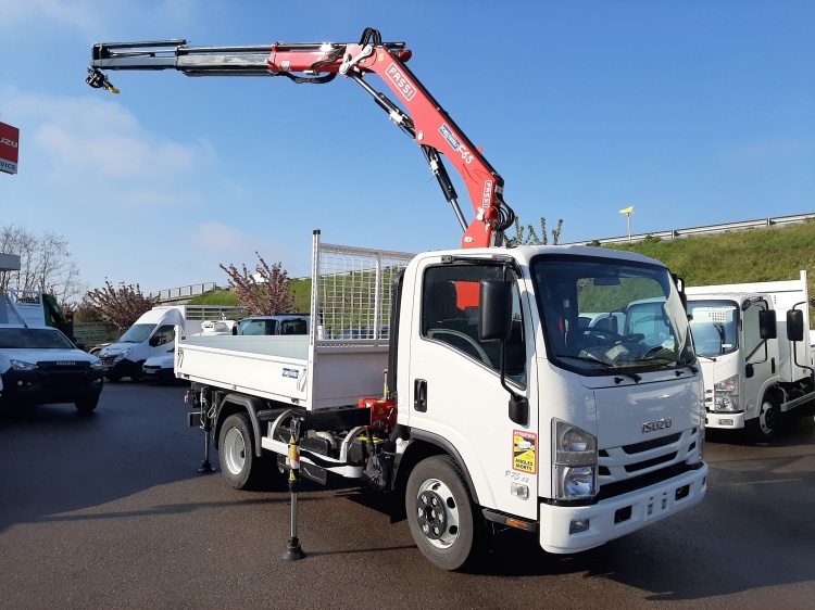 ISUZU P75 5.2L 190CH BVA BENNE ACIER + GRUE FASSI F65.24