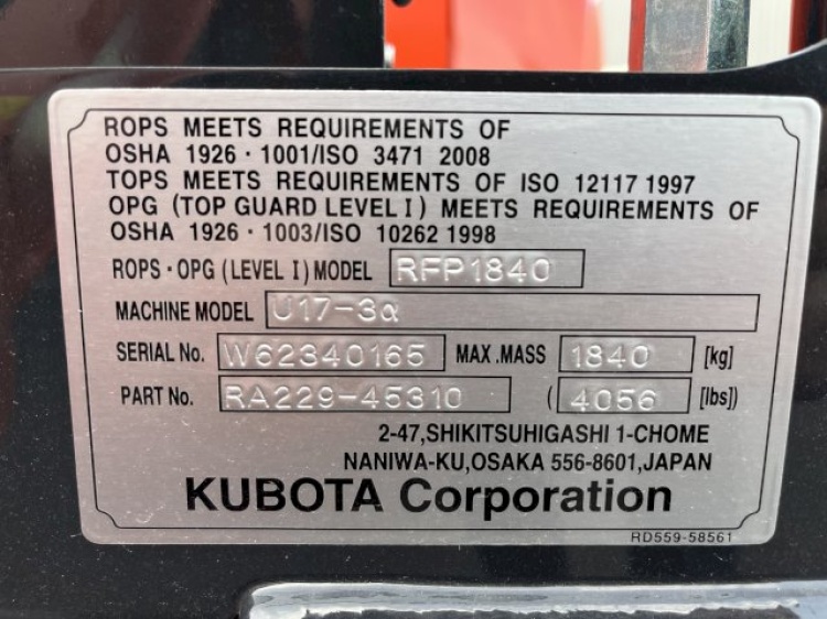 KUBOTA  U17.3 BL 