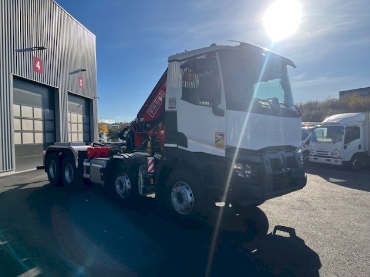 RENAULT GAMME C 8X4 OFF ROAD 13L E6 POLYBENNE + GRUE 