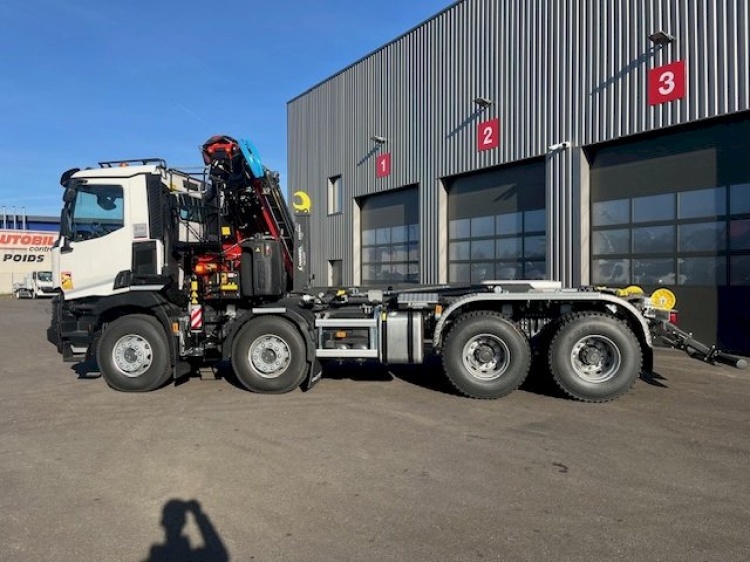 RENAULT GAMME C 8X4 OFF ROAD 13L E6 POLYBENNE + GRUE 